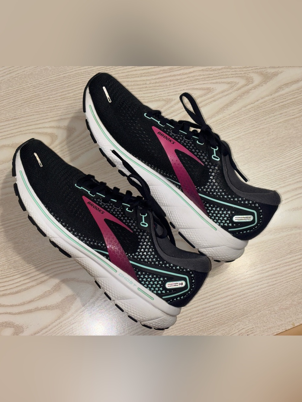 Brooks Women's Black with Pink & Mint Accent Running Shoes